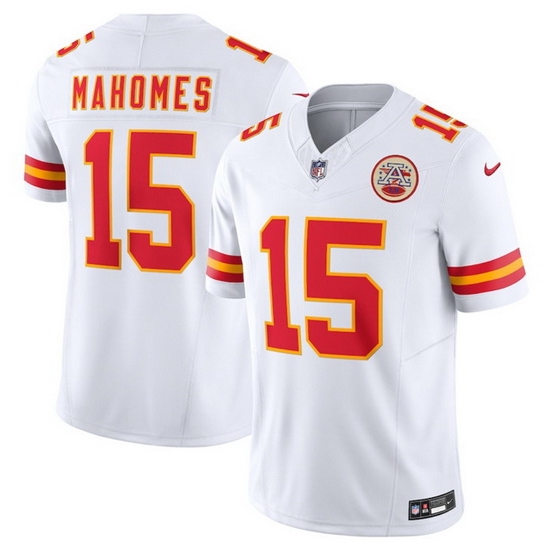 Men Kansas City Chiefs 15 Patrick Mahomes White 2023 F.U.S.E. Vapor Untouchable Limited Stitched Jersey Men Kansas City Chiefs 15 Patrick Mahomes White 2023 F.U.S.E. Vapor Untouchable Limited Stitched Jersey