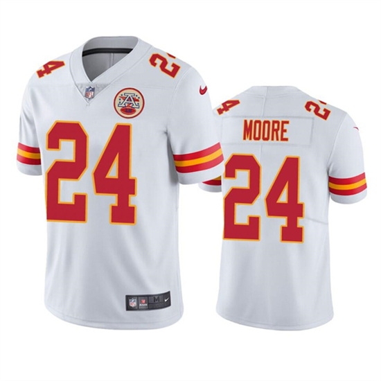 Men Kansas City Chiefs 24 Skyy Moore White Vapor Untouchable Limited Stitched Football Jersey Men Kansas City Chiefs 24 Skyy Moore White Vapor Untouchable Limited Stitched Football Jersey