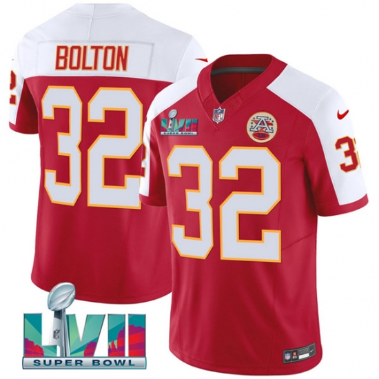 Men Kansas City Chiefs 32 Nick Bolton Red 2023 F U S E With Super Bowl LVII Patch Vapor Untouchable Limited Stitched Jersey Men Kansas City Chiefs 32 Nick Bolton Red 2023 F U S E With Super Bowl LVII Patch Vapor Untouchable Limited Stitched Jersey