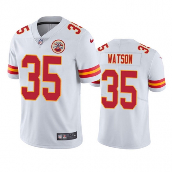 Men Kansas City Chiefs 35 Jaylen Watson White Vapor Untouchable Limited Stitched Football Jersey Men Kansas City Chiefs 35 Jaylen Watson White Vapor Untouchable Limited Stitched Football Jersey
