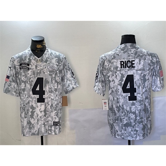 Men Kansas City Chiefs 4 Rashee Rice 2024 F U S E Arctic Camo Salute To Service Limited Stitched Football Jersey Men Kansas City Chiefs 4 Rashee Rice 2024 F U S E Arctic Camo Salute To Service Limited Stitched Football Jersey