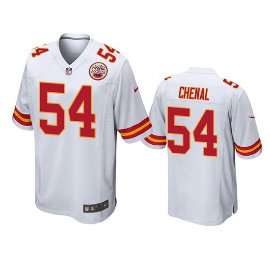 Men Kansas City Chiefs 54 Leo Chenal White Stitched Football Jersey Men Kansas City Chiefs 54 Leo Chenal White Stitched Football Jersey
