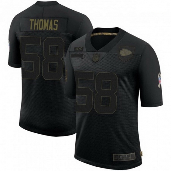 Men Kansas City Chiefs 58 Derrick Thomas Black 2020 Salute To Service Limited Jersey Men Kansas City Chiefs 58 Derrick Thomas Black 2020 Salute To Service Limited Jersey