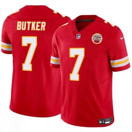 Men Kansas City Chiefs 7 Harrison Butker Red 2024 F U S E Vapor Untouchable Limited Stitched Football Jersey Men Kansas City Chiefs 7 Harrison Butker Red 2024 F U S E Vapor Untouchable Limited Stitched Football Jersey