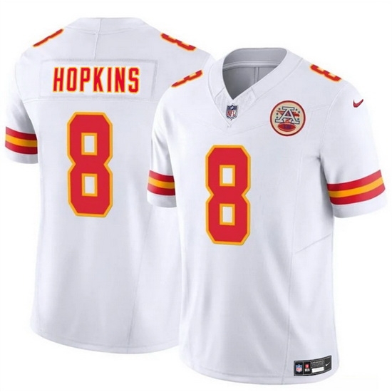 Men Kansas City Chiefs 8 DeAndre Hopkins White 2024 F U S E Vapor Untouchable Limited Stitched Football Jersey Men Kansas City Chiefs 8 DeAndre Hopkins White 2024 F U S E Vapor Untouchable Limited Stitched Football Jersey
