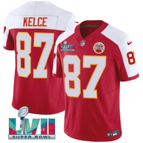 Men Kansas City Chiefs 87 Travis Kelce Red 2023 F U S E With Super Bowl LVII Patch Vapor Untouchable Limited Stitched Jersey Men Kansas City Chiefs 87 Travis Kelce Red 2023 F U S E With Super Bowl LVII Patch Vapor Untouchable Limited Stitched Jersey