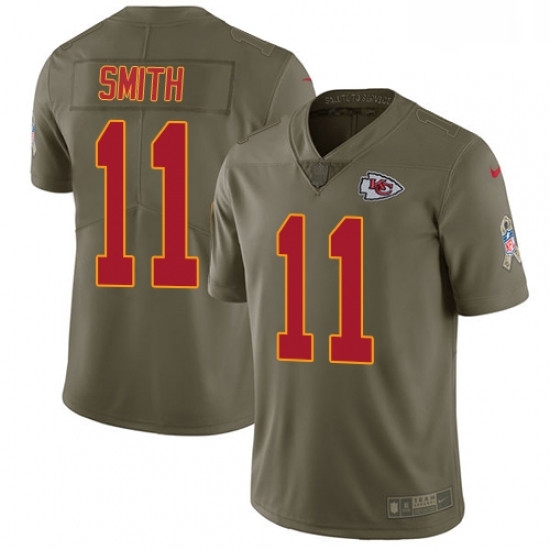 Men Nike Kansas City Chiefs 11 Alex Smith Limited Olive 2017 Salute to Service NFL Jersey Men Nike Kansas City Chiefs 11 Alex Smith Limited Olive 2017 Salute to Service NFL Jersey