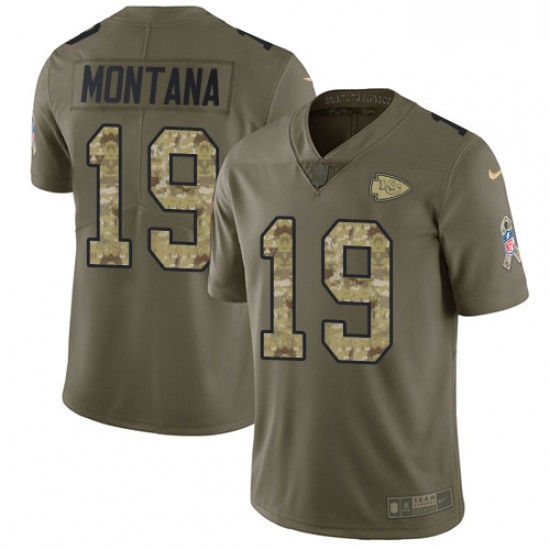 Men Nike Kansas City Chiefs 19 Joe Montana Limited OliveCamo 2017 Salute to Service NFL Jersey Men Nike Kansas City Chiefs 19 Joe Montana Limited OliveCamo 2017 Salute to Service NFL Jersey