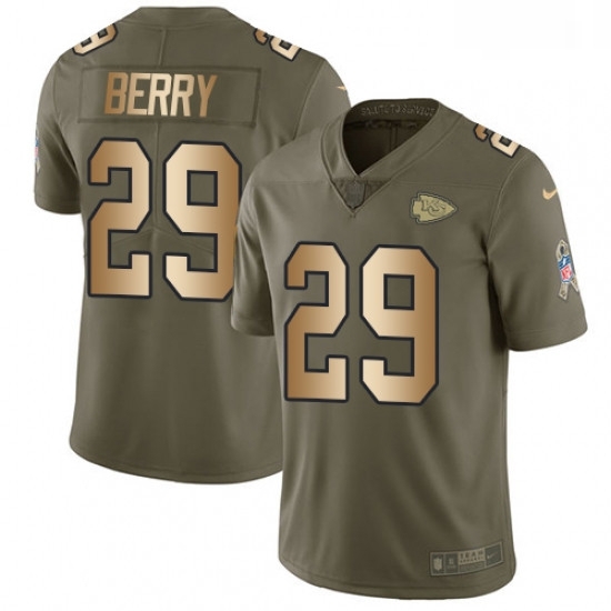 Men Nike Kansas City Chiefs 29 Eric Berry Limited OliveGold 2017 Salute to Service NFL Jersey Men Nike Kansas City Chiefs 29 Eric Berry Limited OliveGold 2017 Salute to Service NFL Jersey
