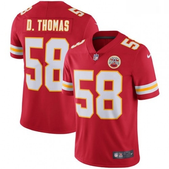 Men Nike Kansas City Chiefs 58 Derrick Thomas Red Team Color Vapor Untouchable Limited Player NFL Jersey Men Nike Kansas City Chiefs 58 Derrick Thomas Red Team Color Vapor Untouchable Limited Player NFL Jersey