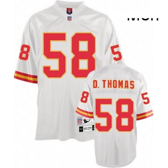 Mitchell And Ness Kansas City Chiefs 58 Derrick Thomas White Authentic Throwback NFL Jersey Mitchell And Ness Kansas City Chiefs 58 Derrick Thomas White Authentic Throwback NFL Jersey