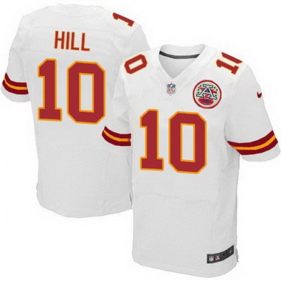 Nike Chiefs #10 Tyreek Hill White Mens Stitched NFL Elite Jersey Nike Chiefs #10 Tyreek Hill White Mens Stitched NFL Elite Jersey