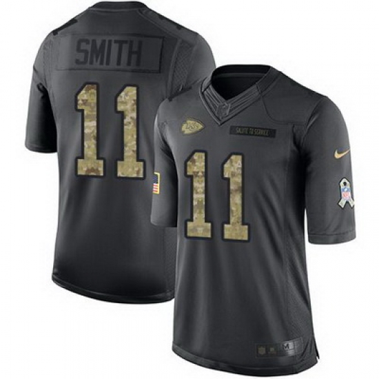 Nike Chiefs #11 Alex Smith Black Mens Stitched NFL Limited 2016 Salute to Service Jersey Nike Chiefs #11 Alex Smith Black Mens Stitched NFL Limited 2016 Salute to Service Jersey