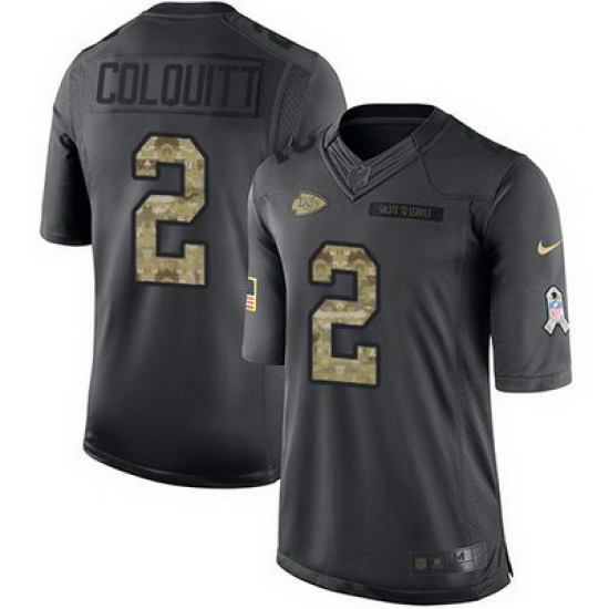 Nike Chiefs #2 Dustin Colquitt Black Mens Stitched NFL Limited 2016 Salute to Service Jersey Nike Chiefs #2 Dustin Colquitt Black Mens Stitched NFL Limited 2016 Salute to Service Jersey