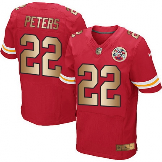 Nike Chiefs #22 Marcus Peters Red Team Color Mens Stitched NFL Elite Gold Jersey Nike Chiefs #22 Marcus Peters Red Team Color Mens Stitched NFL Elite Gold Jersey