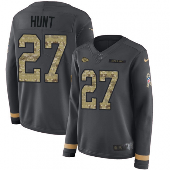 Nike Chiefs #27 Kareem Hunt Anthracite Salute to Service Nike Chiefs #27 Kareem Hunt Anthracite Salute to Service