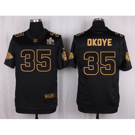 Nike Chiefs #35 Christian Okoye Black Mens Stitched NFL Elite Pro Line Gold Collection Jersey Nike Chiefs #35 Christian Okoye Black Mens Stitched NFL Elite Pro Line Gold Collection Jersey