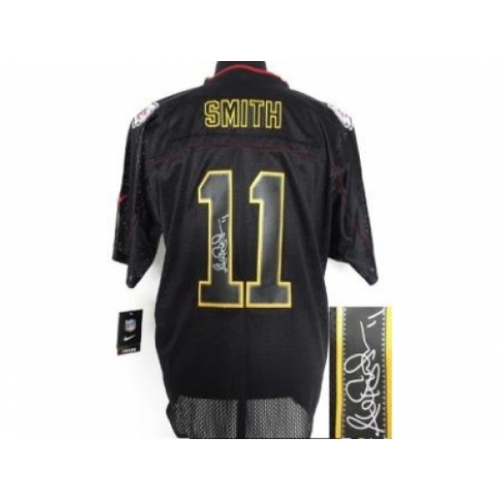 Nike Kansas City Chiefs 11 Alex Smith Black Elite Light Out Signed NFL Jersey Nike Kansas City Chiefs 11 Alex Smith Black Elite Light Out Signed NFL Jersey