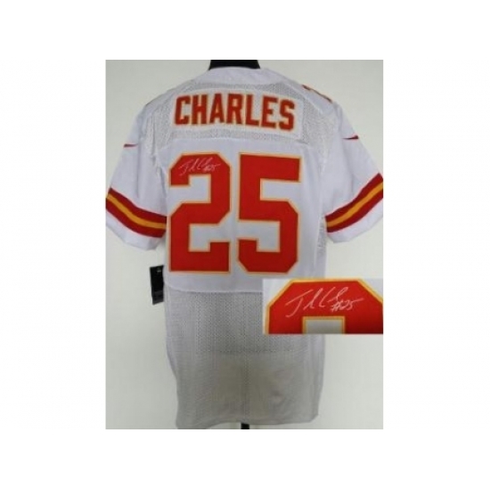 Nike Kansas City Chiefs 25 Jamaal Charles White Elite Signed NFL Jersey Nike Kansas City Chiefs 25 Jamaal Charles White Elite Signed NFL Jersey