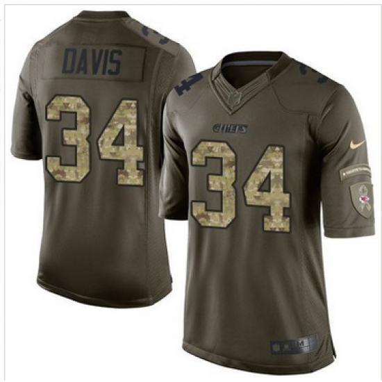 Nike Kansas City Chiefs #34 Knile Davis Green Men 27s Stitched NFL Limited Salute to Service Jersey Nike Kansas City Chiefs #34 Knile Davis Green Men 27s Stitched NFL Limited Salute to Service Jersey