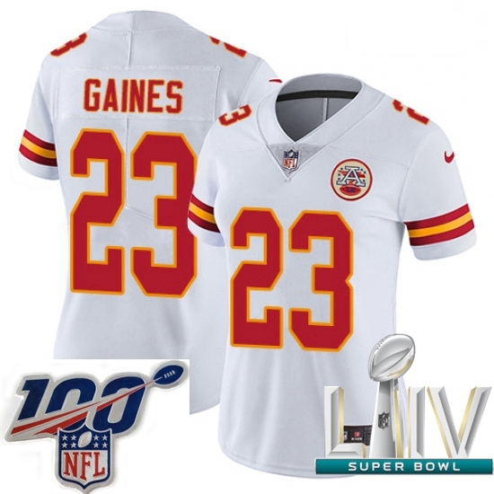 2020 Super Bowl LIV Women Nike Kansas City Chiefs #23 Phillip Gaines White Vapor Untouchable Limited Player NFL Jersey 2020 Super Bowl LIV Women Nike Kansas City Chiefs #23 Phillip Gaines White Vapor Untouchable Limited Player NFL Jersey