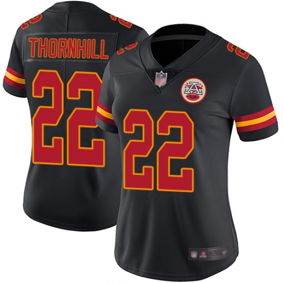 Chiefs 22 Juan Thornhill Black Women Stitched Football Limited Rush Jersey Chiefs 22 Juan Thornhill Black Women Stitched Football Limited Rush Jersey