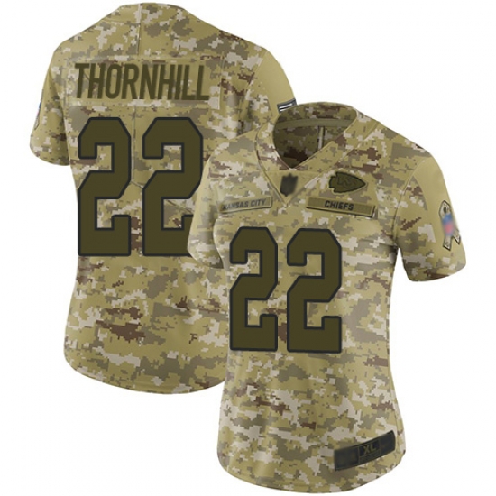 Chiefs 22 Juan Thornhill Camo Women Stitched Football Limited 2018 Salute to Service Jersey Chiefs 22 Juan Thornhill Camo Women Stitched Football Limited 2018 Salute to Service Jersey