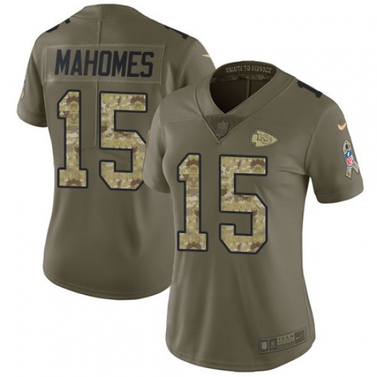 Nike Chiefs #15 Patrick Mahomes Olive Camo Womens Stitched NFL Limited 2017 Salute to Service Jersey Nike Chiefs #15 Patrick Mahomes Olive Camo Womens Stitched NFL Limited 2017 Salute to Service Jersey