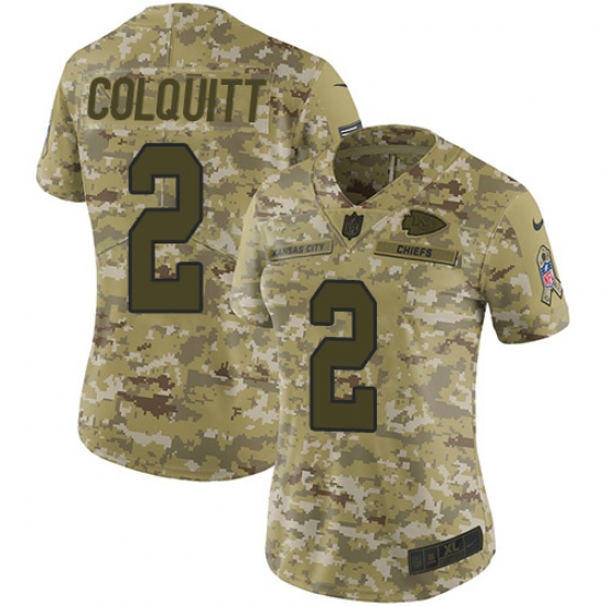 Nike Chiefs #2 Dustin Colquitt Camo Women Stitched NFL Limited 2018 Salute to Service Jersey Nike Chiefs #2 Dustin Colquitt Camo Women Stitched NFL Limited 2018 Salute to Service Jersey