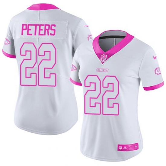 Nike Chiefs #22 Marcus Peters White Pink Womens Stitched NFL Limited Rush Fashion Jersey Nike Chiefs #22 Marcus Peters White Pink Womens Stitched NFL Limited Rush Fashion Jersey