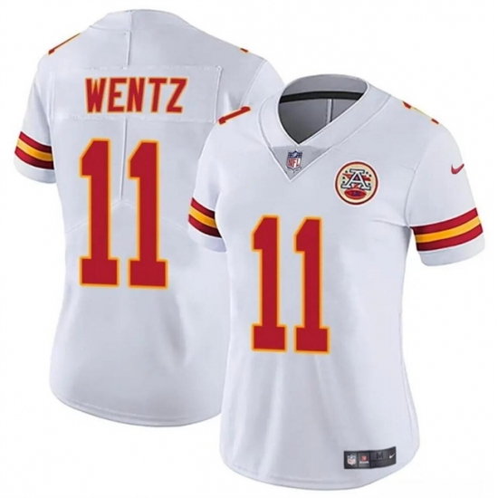 Women Kansas City Chiefs 11 Carson Wentz White Vapor Untouchable Limited Stitched Jersey Women Kansas City Chiefs 11 Carson Wentz White Vapor Untouchable Limited Stitched Jersey