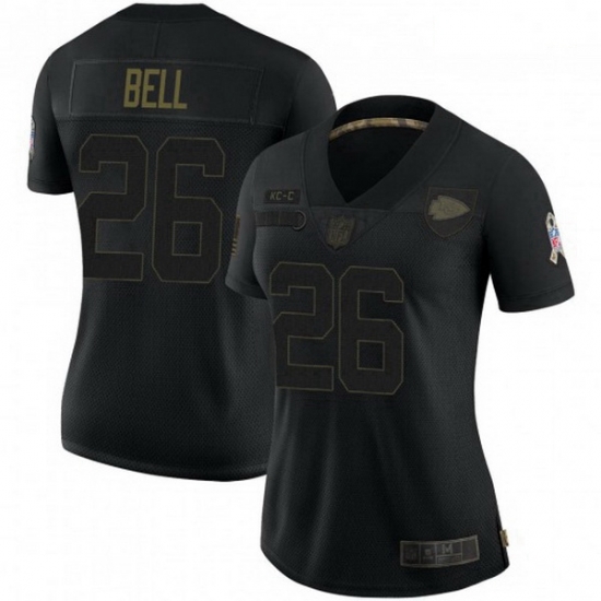 Women Kansas City Chiefs 26 Le'Veon Bell Black Camo Salute To Service Limited Jersey Women Kansas City Chiefs 26 Le'Veon Bell Black Camo Salute To Service Limited Jersey