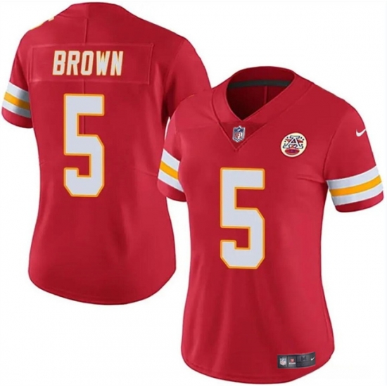 Women Kansas City Chiefs 5 Hollywood Brown Red Vapor Untouchable Limited Stitched Jersey Women Kansas City Chiefs 5 Hollywood Brown Red Vapor Untouchable Limited Stitched Jersey