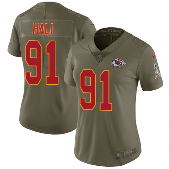 Womens Nike Chiefs #91 Tamba Hali Olive Stitched NFL Limited 2017 Salute to Service Jersey Womens Nike Chiefs #91 Tamba Hali Olive Stitched NFL Limited 2017 Salute to Service Jersey