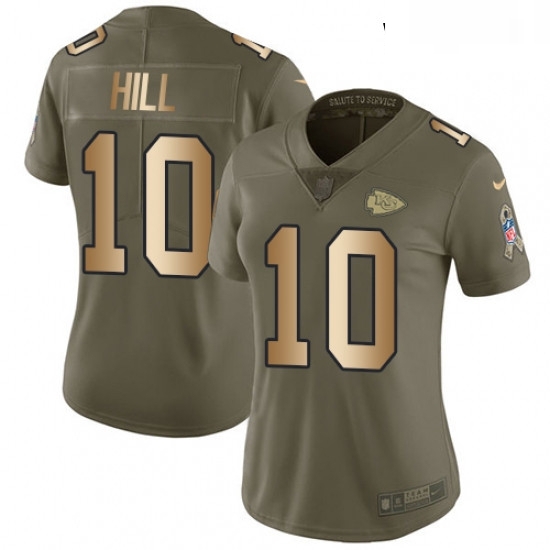 Womens Nike Kansas City Chiefs 10 Tyreek Hill Limited OliveGold 2017 Salute to Service NFL Jersey Womens Nike Kansas City Chiefs 10 Tyreek Hill Limited OliveGold 2017 Salute to Service NFL Jersey