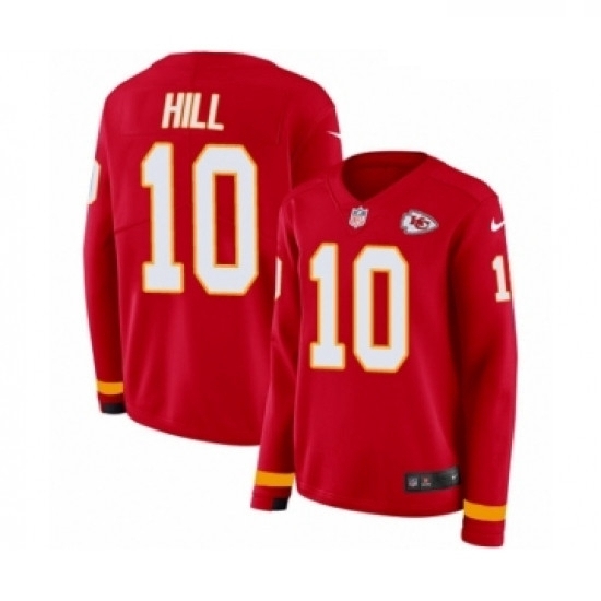 Womens Nike Kansas City Chiefs 10 Tyreek Hill Limited Red Therma Long Sleeve NFL Jersey Womens Nike Kansas City Chiefs 10 Tyreek Hill Limited Red Therma Long Sleeve NFL Jersey