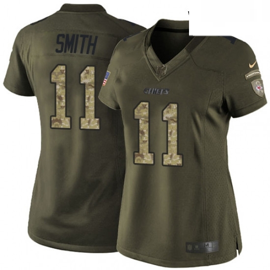 Womens Nike Kansas City Chiefs 11 Alex Smith Elite Green Salute to Service NFL Jersey Womens Nike Kansas City Chiefs 11 Alex Smith Elite Green Salute to Service NFL Jersey