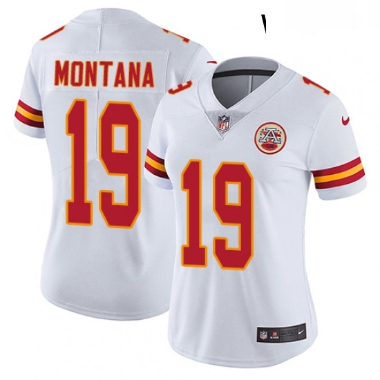 Womens Nike Kansas City Chiefs 19 Joe Montana White Vapor Untouchable Limited Player NFL Jersey Womens Nike Kansas City Chiefs 19 Joe Montana White Vapor Untouchable Limited Player NFL Jersey
