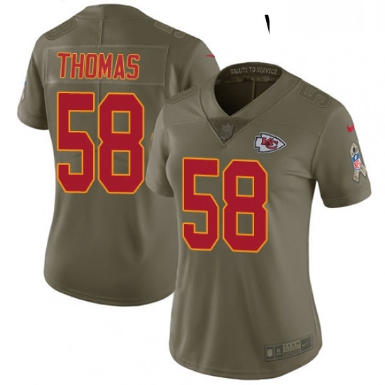 Womens Nike Kansas City Chiefs 58 Derrick Thomas Limited Olive 2017 Salute to Service NFL Jersey Womens Nike Kansas City Chiefs 58 Derrick Thomas Limited Olive 2017 Salute to Service NFL Jersey