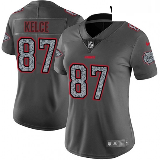 Womens Nike Kansas City Chiefs 87 Travis Kelce Gray Static Vapor Untouchable Limited NFL Jersey Womens Nike Kansas City Chiefs 87 Travis Kelce Gray Static Vapor Untouchable Limited NFL Jersey