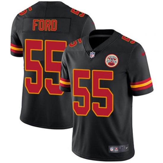 Youth Nike Chiefs #55 Dee Ford Black Stitched NFL Limited Rush Jersey Youth Nike Chiefs #55 Dee Ford Black Stitched NFL Limited Rush Jersey