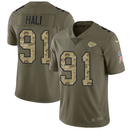 Youth Nike Chiefs #91 Tamba Hali Olive Camo Stitched NFL Limited 2017 Salute to Service Jersey Youth Nike Chiefs #91 Tamba Hali Olive Camo Stitched NFL Limited 2017 Salute to Service Jersey