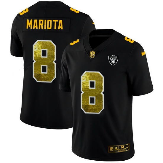 Las Vegas Raiders 8 Marcus Mariota Men Black Nike Golden Sequin Vapor Limited NFL Jersey Las Vegas Raiders 8 Marcus Mariota Men Black Nike Golden Sequin Vapor Limited NFL Jersey