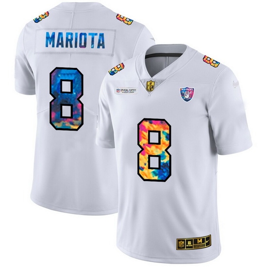 Las Vegas Raiders 8 Marcus Mariota Men White Nike Multi Color 2020 NFL Crucial Catch Limited NFL Jersey Las Vegas Raiders 8 Marcus Mariota Men White Nike Multi Color 2020 NFL Crucial Catch Limited NFL Jersey
