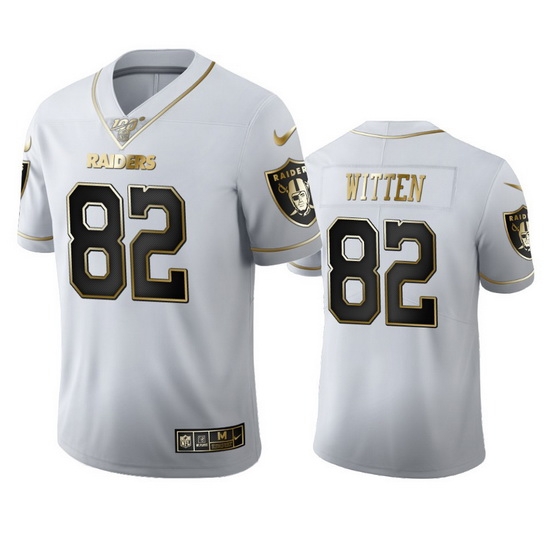 Las Vegas Raiders 82 Jason Witten Men Nike White Golden Edition Vapor Limited NFL 100 Jersey Las Vegas Raiders 82 Jason Witten Men Nike White Golden Edition Vapor Limited NFL 100 Jersey