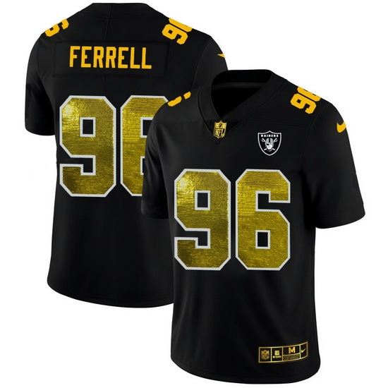Las Vegas Raiders 96 Clelin Ferrell Men Black Nike Golden Sequin Vapor Limited NFL Jersey Las Vegas Raiders 96 Clelin Ferrell Men Black Nike Golden Sequin Vapor Limited NFL Jersey