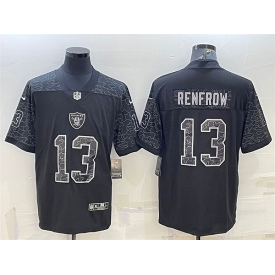 Men Las Vegas Raiders 13 Hunter Renfrow Black Reflective Limited Stitched Football Jersey Men Las Vegas Raiders 13 Hunter Renfrow Black Reflective Limited Stitched Football Jersey