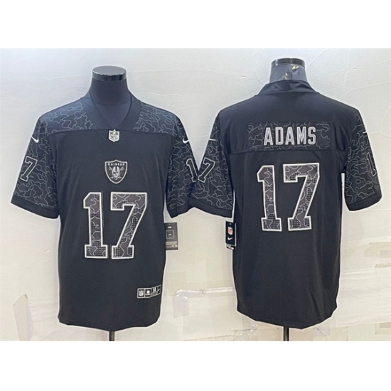 Men Las Vegas Raiders 17 Davante Adams Black Reflective Limited Stitched Football Jersey Men Las Vegas Raiders 17 Davante Adams Black Reflective Limited Stitched Football Jersey
