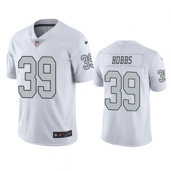 Men Las Vegas Raiders 39 Nate Hobbs White Color Rush Limited White Jersey Men Las Vegas Raiders 39 Nate Hobbs White Color Rush Limited White Jersey