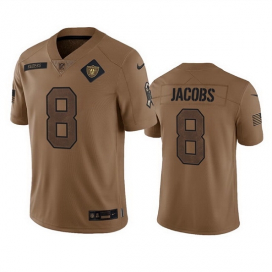 Men Las Vegas Raiders 8 Josh Jacobs 2023 Brown Salute To Service Limited Stitched Football Jersey Men Las Vegas Raiders 8 Josh Jacobs 2023 Brown Salute To Service Limited Stitched Football Jersey